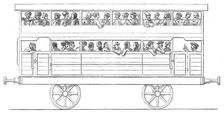 Two-storied third-class carriage on the Bombay, Baroda, and Central India Railway, 1864. Creator: Unknown