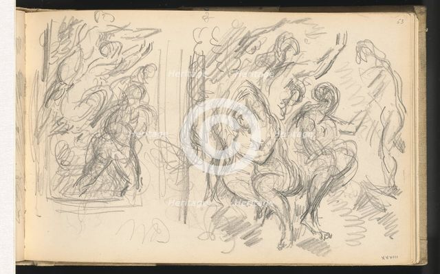 Two Studies for "The Judgement of Paris" or "The Amorous Shepherd", 1883/1886. Creator: Paul Cezanne.