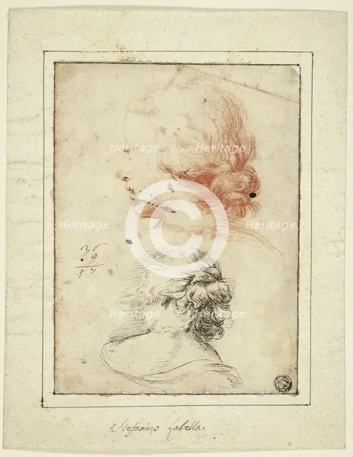 Two Studies: Female Head in Three-Quarter Profile; Female Bust Seen from the Back, c. 1647. Creator: Unknown.