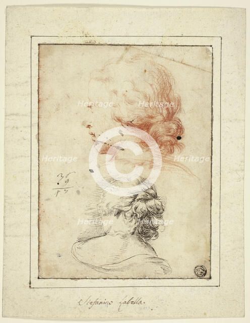 Two Studies: Female Head in Three-Quarter Profile; Female Bust Seen from the Back, c. 1647. Creator: Unknown.