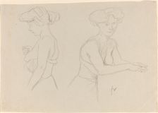Two Studies of a Woman Dressing, 1890s. Creator: Félix Vallotton