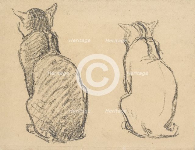 Two Studies of a Cat, early 20th century. Artist: Theophile Alexandre Steinlen.