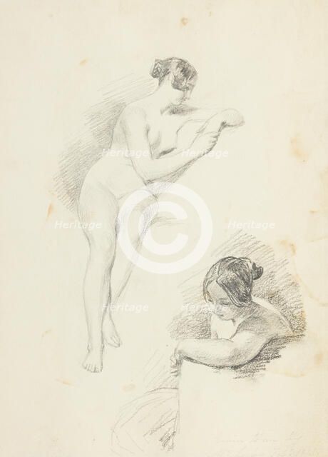 Two studies of a female nude, by February, 1841. Creator: Charles Robert Leslie.