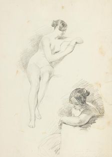 Two studies of a female nude, by February, 1841. Creator: Charles Robert Leslie