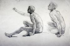 Two Studies of a Seated Male Nude c1864-1930. Artist: Anna Lea Merritt