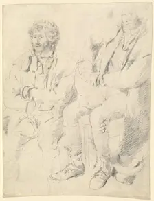 Two Studies of a Seated Man. Creator: James Ward