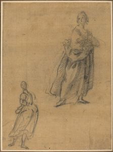 Two Studies of a Standing Woman, early 17th century. Creator: Unknown