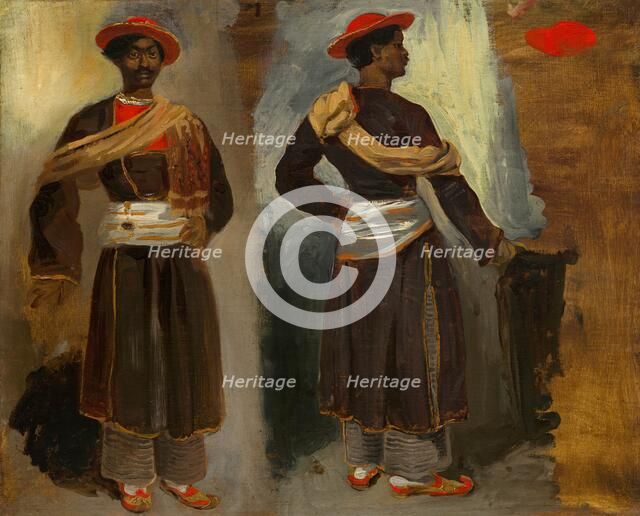 Two Studies of a Standing Indian from Calcutta, c. 1823/1824. Creator: Eugene Delacroix.