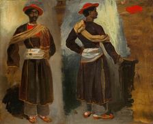 Two Studies of a Standing Indian from Calcutta, c. 1823/1824. Creator: Eugene Delacroix