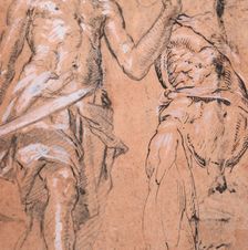 Two studies of a Standing Man with a Sword (Alexander the Great); verso: Studies..., ca. 1601. Creator: Peter Candid