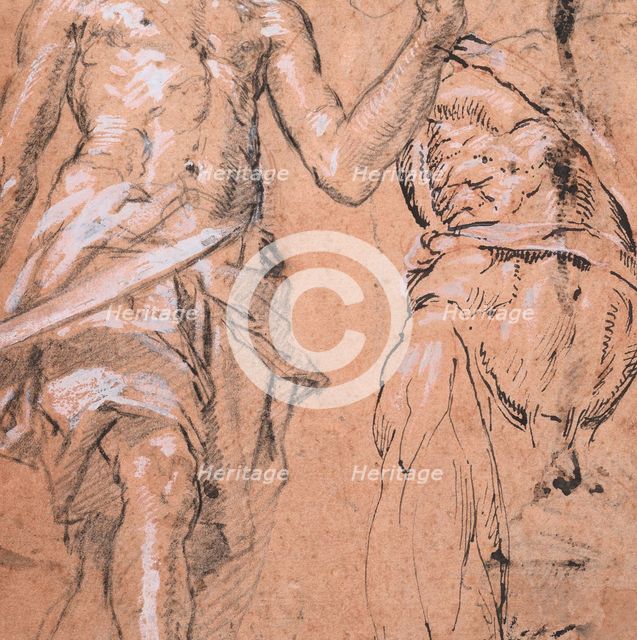Two studies of a Standing Man with a Sword (Alexander the Great); verso: Studies..., ca. 1601. Creator: Peter Candid.