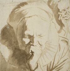 Two studies of an elderly woman's head. Creator: Jacob van Campen