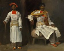 Two Studies of an Indian from Calcutta, Seated and Standing, c. 1823/1824. Creator: Eugene Delacroix