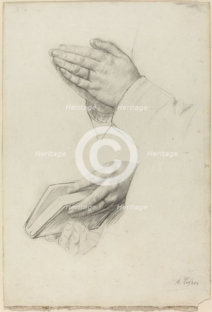 Two Studies of Hands. Creator: Alphonse Legros.