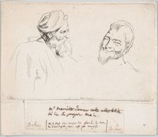 Two studies of heads, 1735. Creator: Caylus, Anne-Claude-Philippe de