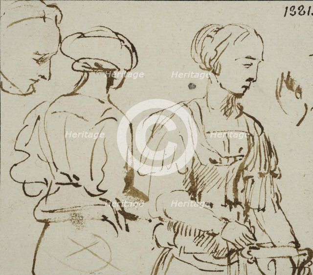 Two studies of one woman. Creator: Rembrandt Harmensz van Rijn.