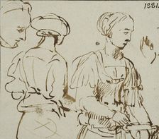 Two studies of one woman. Creator: Rembrandt Harmensz van Rijn