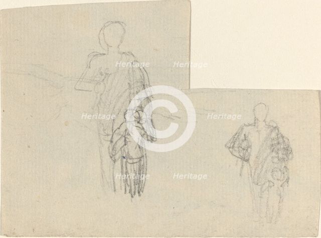 Two Studies of Standing Figure and Child. Creator: John Flaxman.