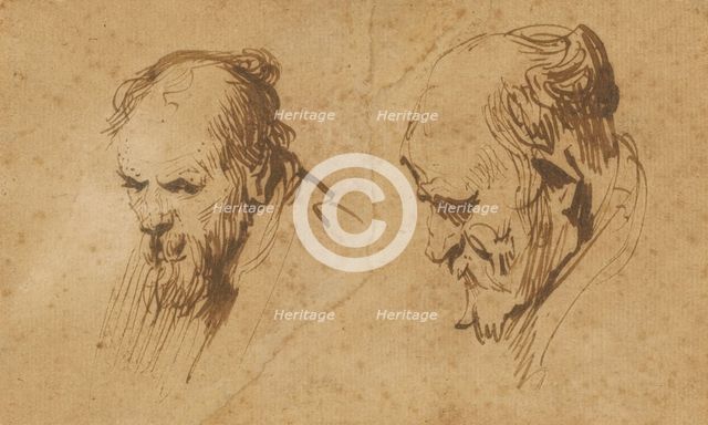 Two Studies of the Head of an Old Man, 1626. Creator: Rembrandt Harmensz van Rijn.