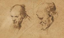 Two Studies of the Head of an Old Man, 1626. Creator: Rembrandt Harmensz van Rijn