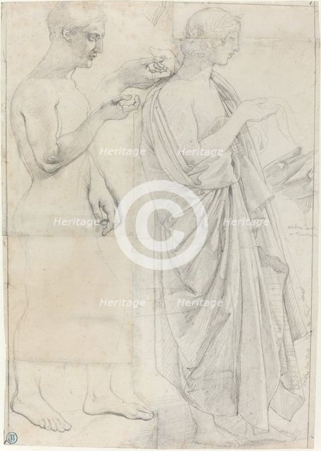 Two Studies of Virgil, c. 1812 and c. 1825. Creator: Jean-Auguste-Dominique Ingres.