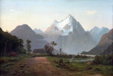 Two swaggers boiling a billy of tea, Milford Sound, 1886. Creator: John Gibb