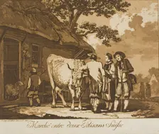 Two Swiss Peasants Bargaining, 1785. Creator: Marquand Fidel Dominikus Wocher