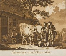 Two Swiss Peasants Bargaining, 1785. Creator: Marquand Fidel Dominikus Wocher