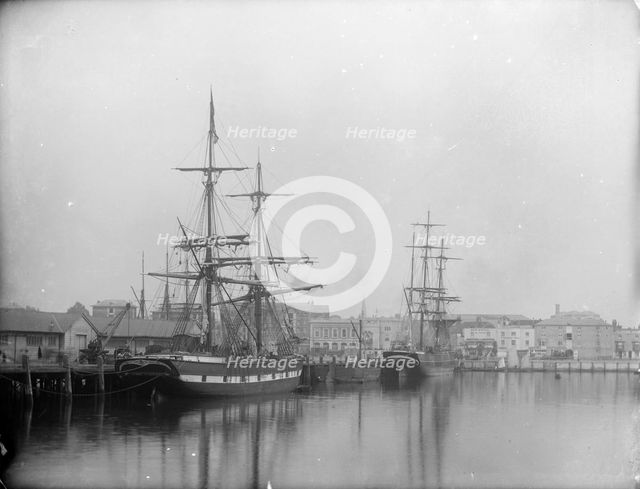 Two sailing ships, Southampton, Hampshire, 1878. Artist: Henry Taunt