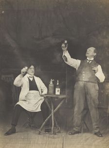 Two sailors pose on stage, holding up a drink, (between 1910 and 1919?). Creator: Unknown