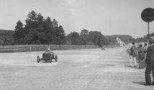 Two Salmson cars taking the chequered flag at Brooklands. Artist: Bill Brunell