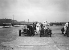 Two Salmson cars at the JCC Members Day, Brooklands, 4 July 1931. Artist: Bill Brunell