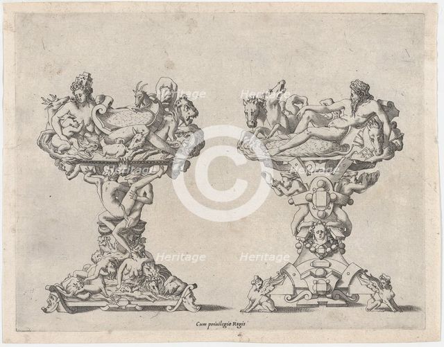 Two Salt Cellars, 16th-17th century. Creator: Rene Boyvin.