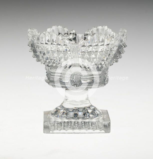 Two Salts, Lunéville, c. 1830. Creator: Baccarat Glasshouse.