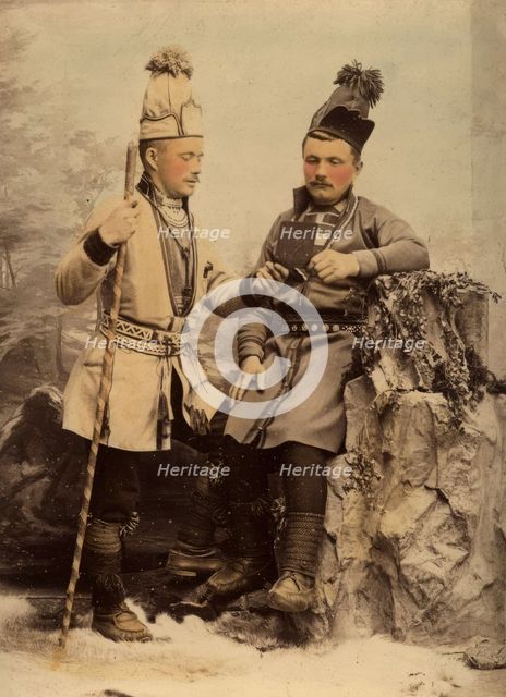 Two Sami men, 1890-1900.  Creator: Helene Edlund.