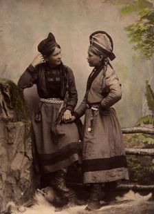 Two Sami women, 1890-1900. Creator: Helene Edlund