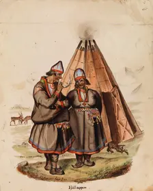 Two Samis, 1849. Creator: Karl Anders Ekman