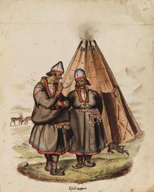 Two Samis, 1849. Creator: Karl Anders Ekman