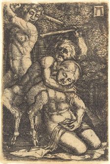 Two Satyrs Fighting about a Nymph, c. 1520/1525. Creator: Albrecht Altdorfer