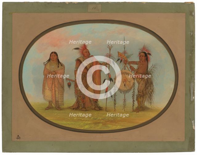 Two Saukie Chiefs and a Woman, 1861/1869. Creator: George Catlin.