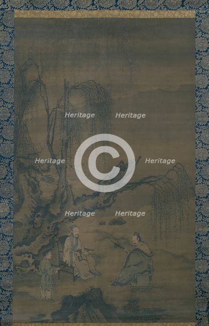 Two Scholar-Musicians in a Landscape, Ming dynasty (1368-1644), 15th cenury. Creator: Unknown.