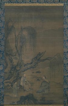 Two Scholar-Musicians in a Landscape, Ming dynasty (1368-1644), 15th cenury. Creator: Unknown