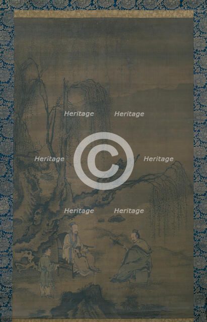Two Scholar-Musicians in a Landscape, Ming dynasty (1368-1644), 15th cenury. Creator: Unknown.