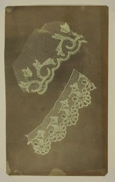 Two Scraps of Lace, c. 1838/42. Creator: William Henry Fox Talbot