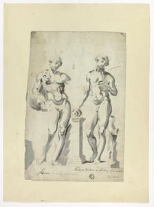 Two Sculptures: Antinous in Vatican Gardens and Nisaus Bacchus in the Farnese Palace, n.d. Creator: Unknown