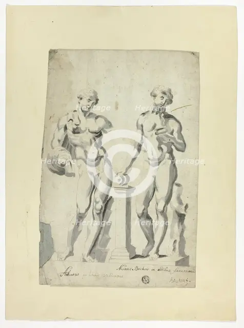 Two Sculptures: Antinous in Vatican Gardens and Nisaus Bacchus in the Farnese Palace, n.d. Creator: Unknown.