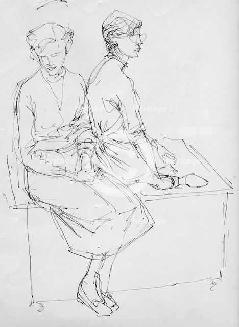 Two seated women, 1953. Creator: Shirley Markham.