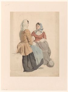 Two seated women with a jug, 1819-1849. Creator: Willem Hendrik Schmidt