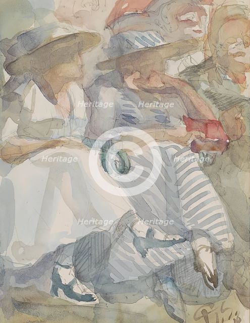 Two seated women in the front row in an audience, 1916. Creator: Reijer Stolk.