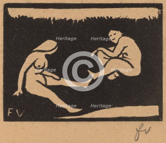 Two Seated Bathers (Deux baigneuses assises), 1893. Creator: Félix Vallotton.